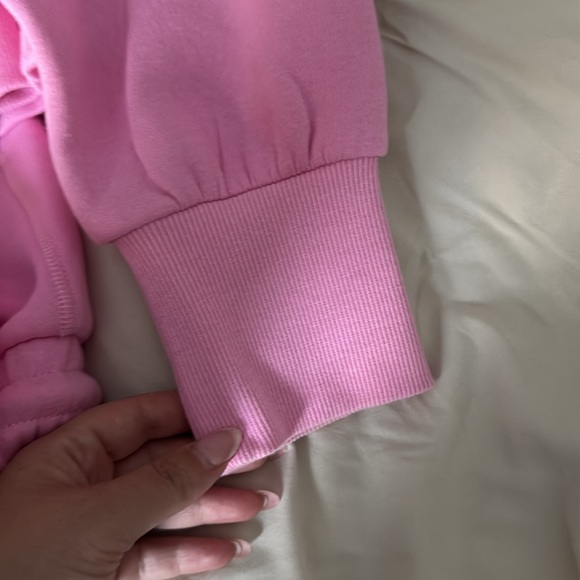 Pink Cropped Hoodie and Pant Set - Picture 10 of 12